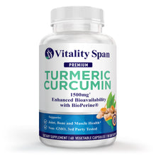 Load image into Gallery viewer, NEW! Turmeric Curcumin with BioPerine, Extra Strength, Vegan, 1500mg, Made in USA
